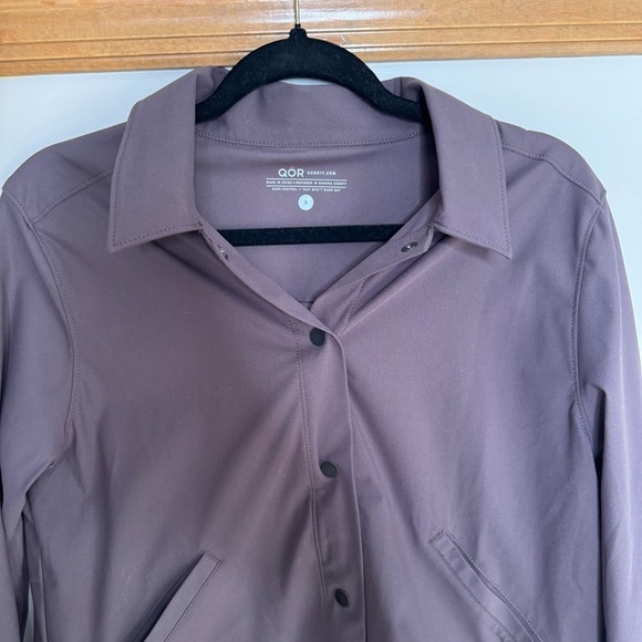 Qor purple light weight button front jacket small - Picture 2 of 10